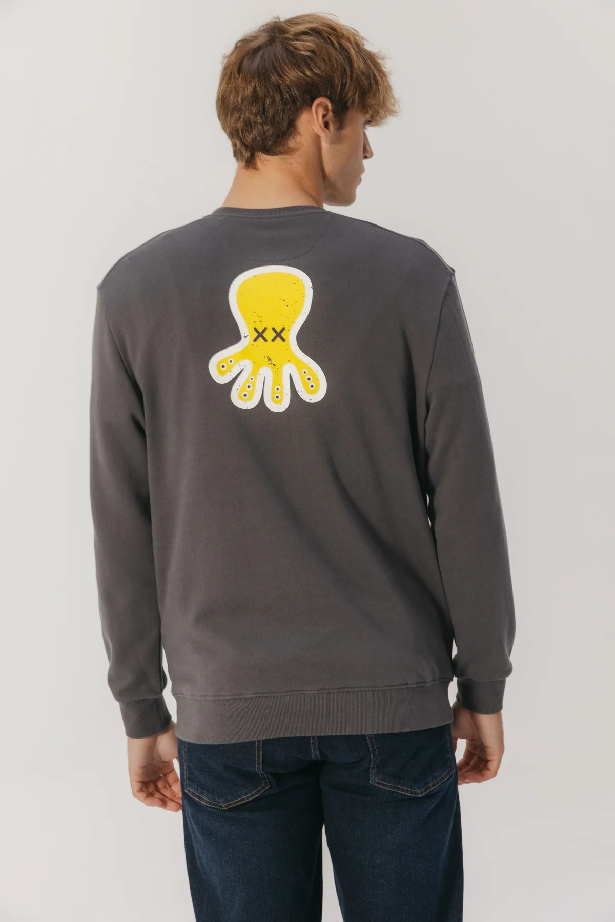 SUDADERA ESTAMPADO TRIPLE LOGO DESGASTADO ANTRACITA - Image 5