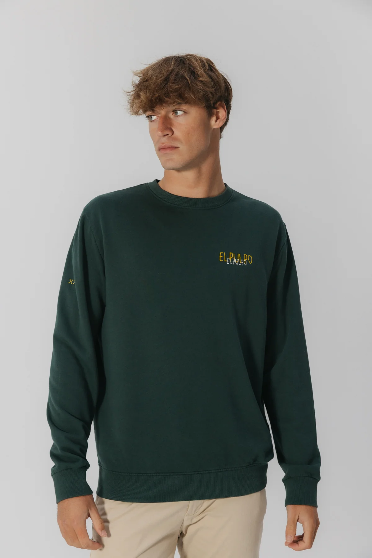SUDADERA LOGO TEJIDO VERDE BOTELLA - Image 2