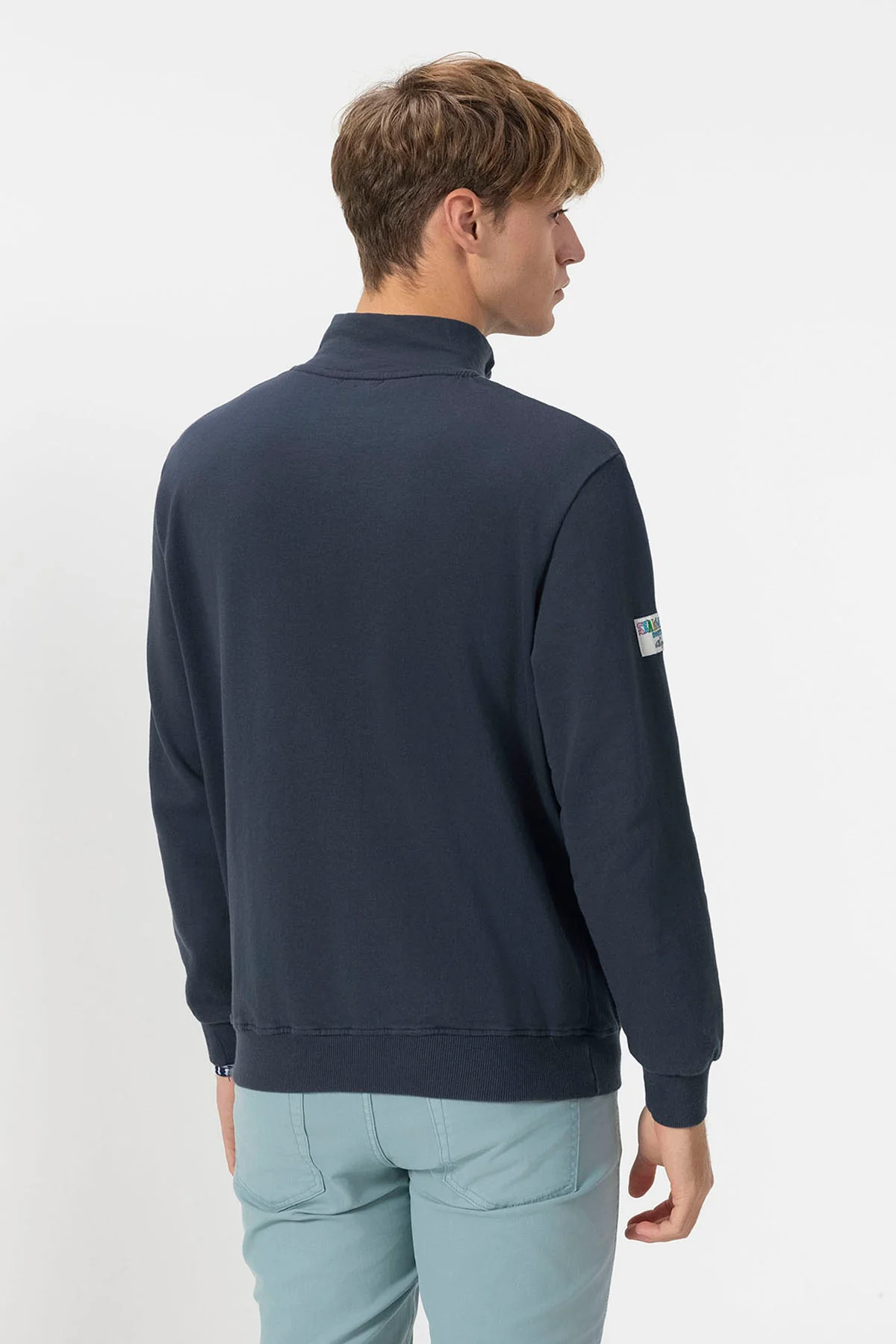SUDADERA PERKINS BORDADO LOGO ELPULPO CONTRASTE AZUL MARINO - Image 4