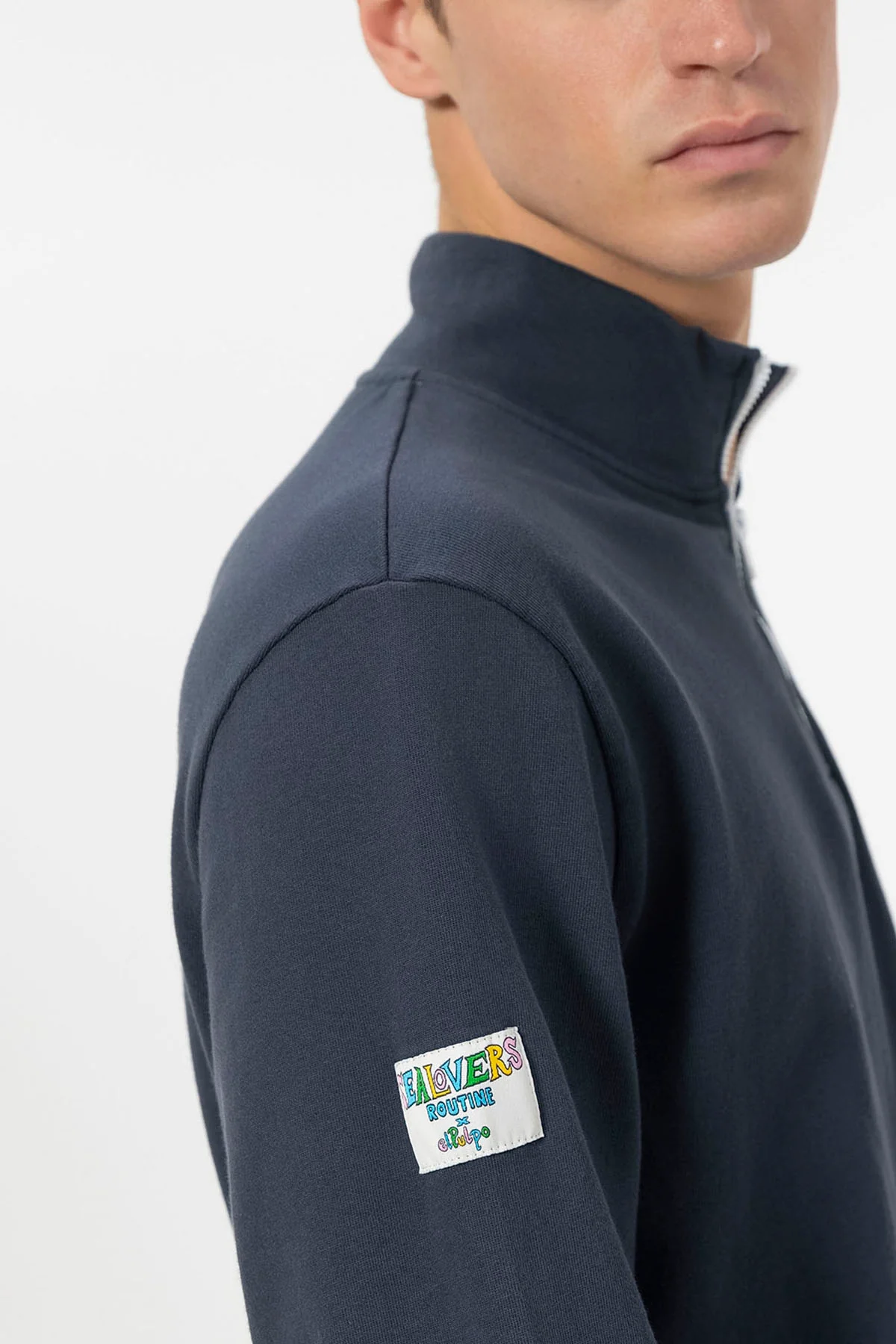 SUDADERA PERKINS BORDADO LOGO ELPULPO CONTRASTE AZUL MARINO - Image 6