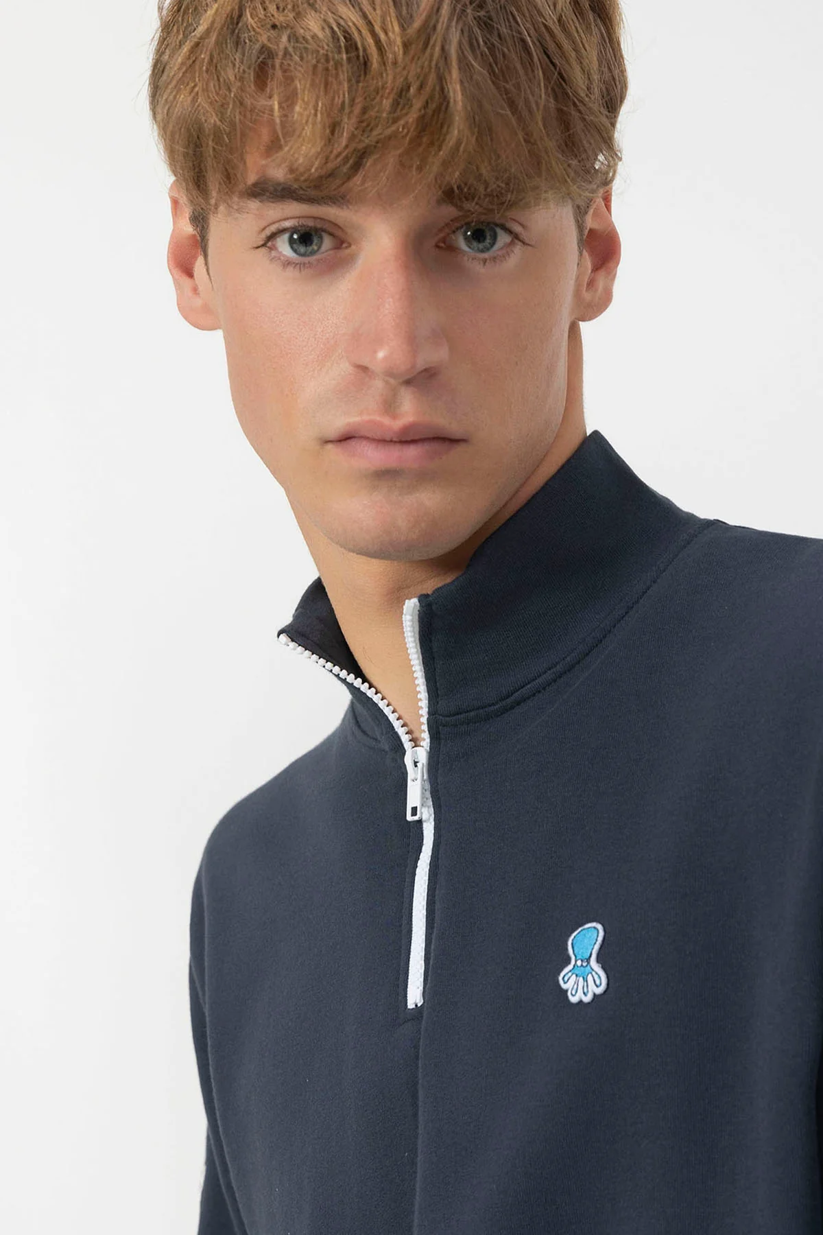 SUDADERA PERKINS BORDADO LOGO ELPULPO CONTRASTE AZUL MARINO - Image 7