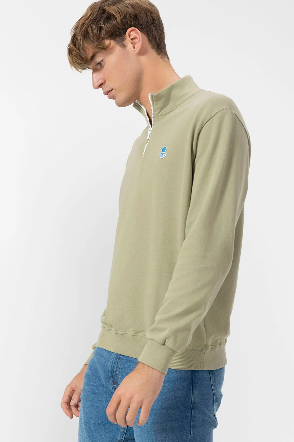 SUDADERA PERKINS BORDADO LOGO ELPULPO CONTRASTE VERDE SALVIA - Image 5