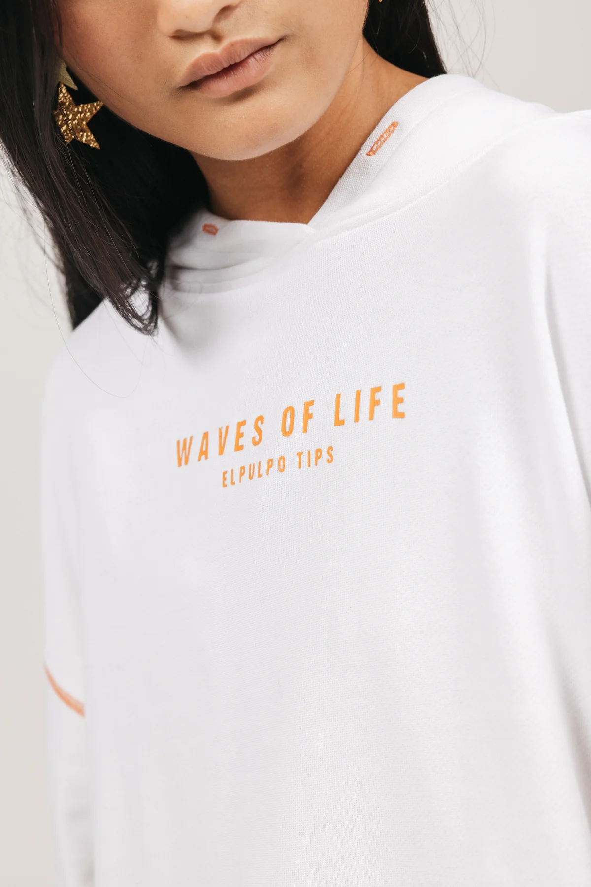 SUDADERA TEEN CAPUCHA WAVES OF LIFE BLANCO PURO - Image 4