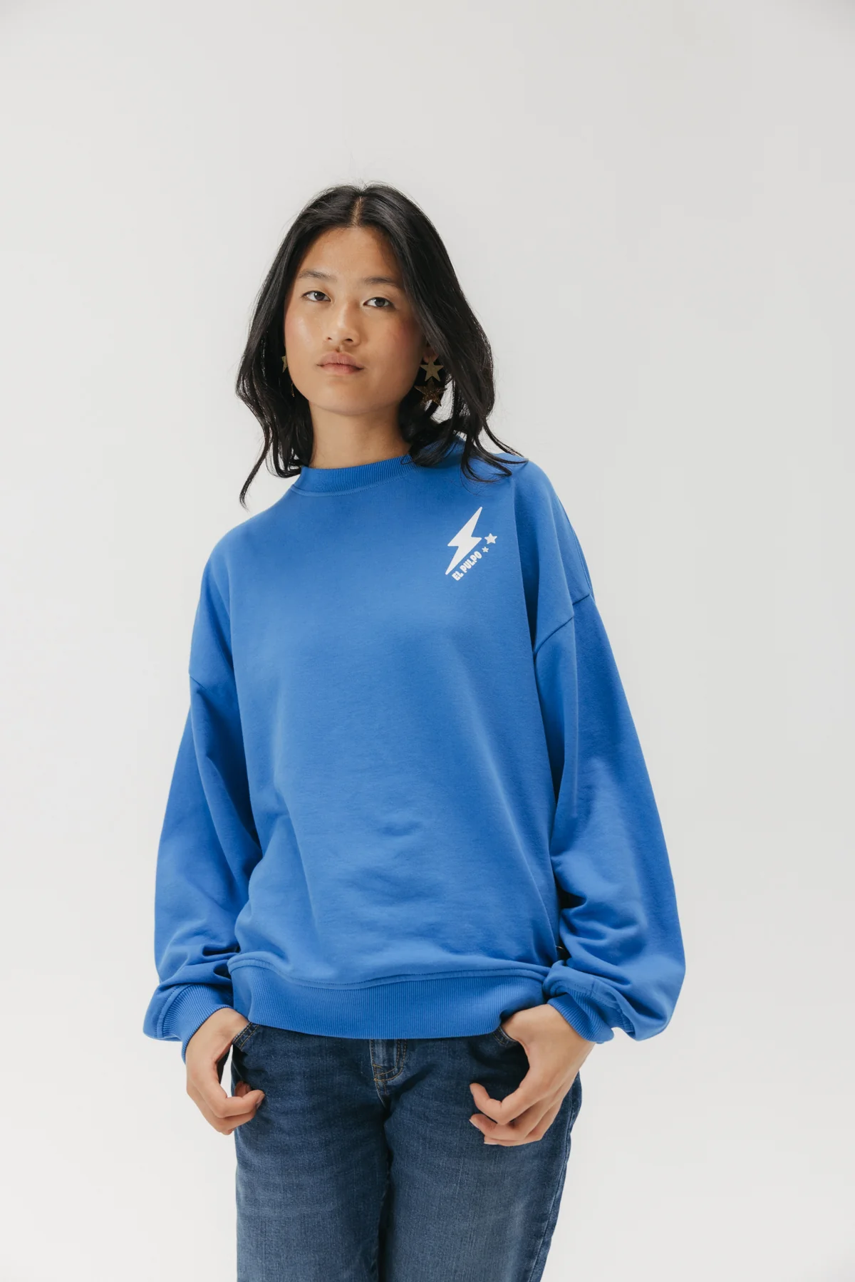 SUDADERA TEEN ESTAMPADO MENSAJE AZUL ROYAL - Image 4