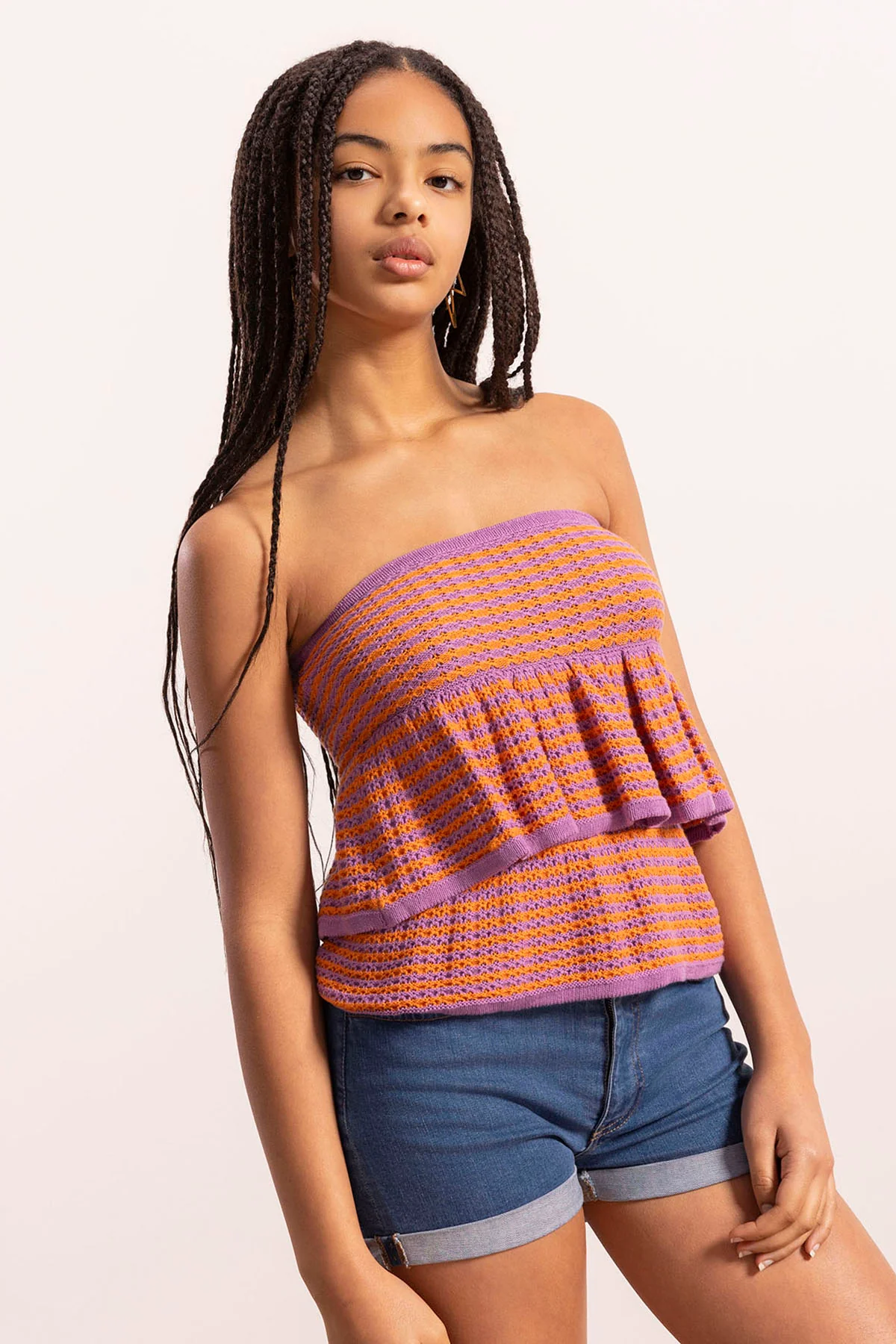 TOP PUNTO TEEN BANDEAU VOLANTES NARANJA DELAVÉ - Image 3