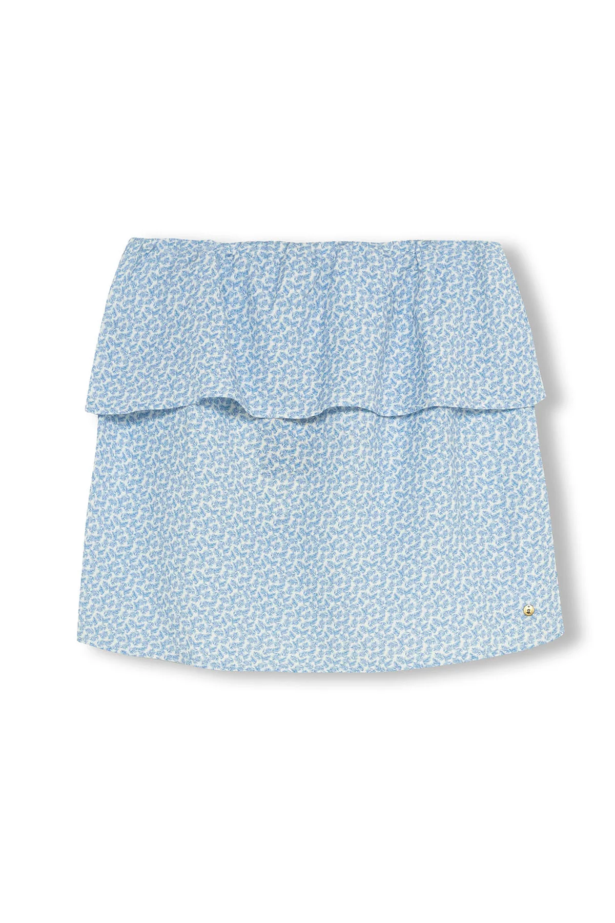 TOP TEEN BANDEAU VOLANTE ESTAMPADO HOJITAS AZUL BEBÉ - Image 8