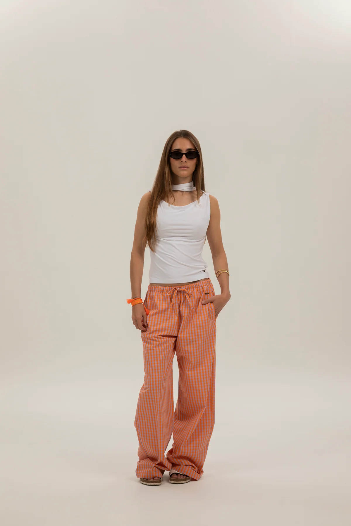 Top teen drapeado foulard blanco puro - Image 6